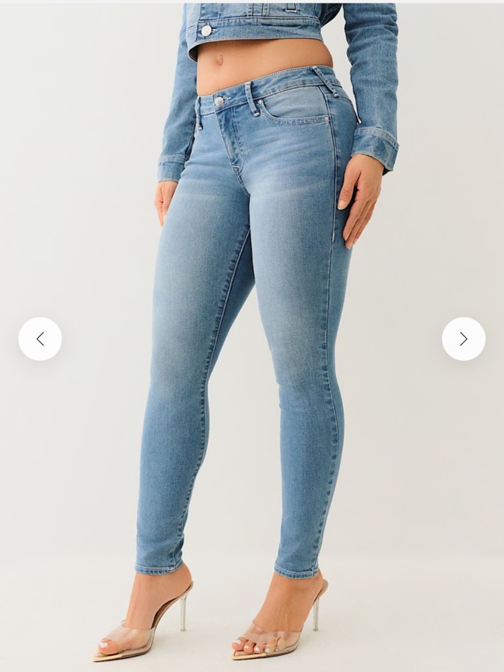 True Religion NWT Jennie Mid Rise Curvy Skinny Jeans Size 31 - Picture 2 of 11